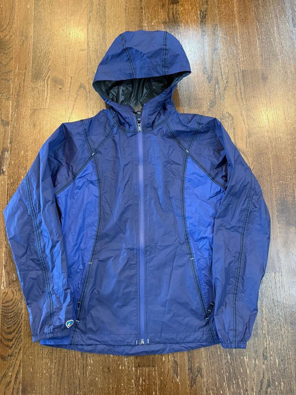 KÜHL Women's PERTEX Lightweight Hooded Windbreaker Jacket Blue Size Small